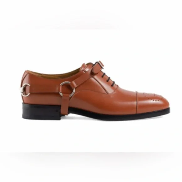 Gucci | Shoes | Gucci Mens Laceup Shoe With Harness In Brown Size Us 44it |  Poshmark